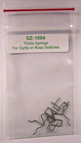 DZ-1004  Throw Springs for Ross/Curtis Switches w/DZ-1000 Switch Machine - Pkg. 5