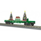 30-76864  Flat Car(Green) w/Lighted Christmas Tree